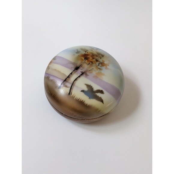 Antique Prov Saxe ES Germany Hand Painted Porcelain Trinket Box early 1900's - Picture 7 of 11